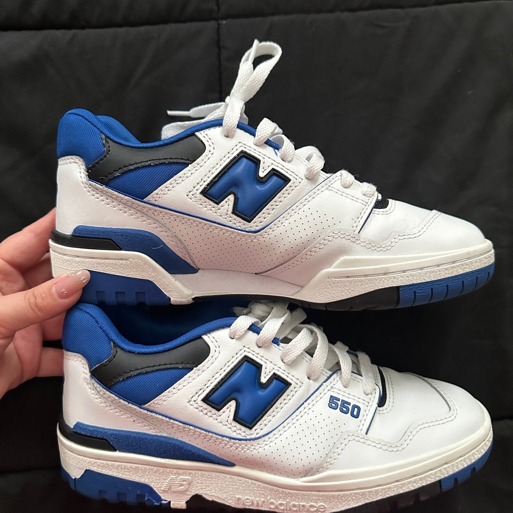 New Balance White and Blue 550